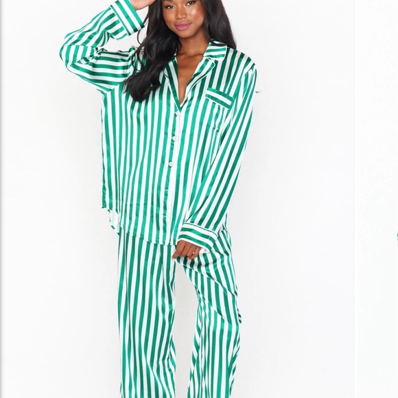 Show Me Your MuMu Other - Show Me Your MuMu Emerald and White Striped Top